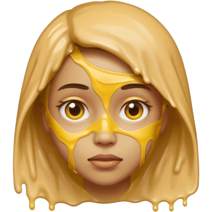Girl in gluey face emoji