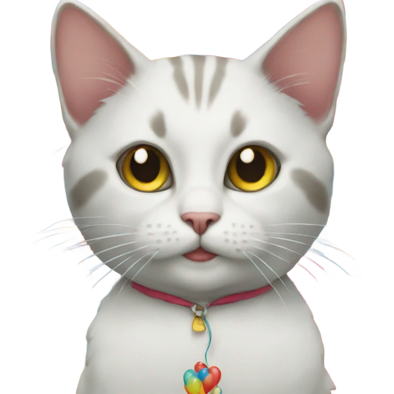 Cat with balloon shirt emoji