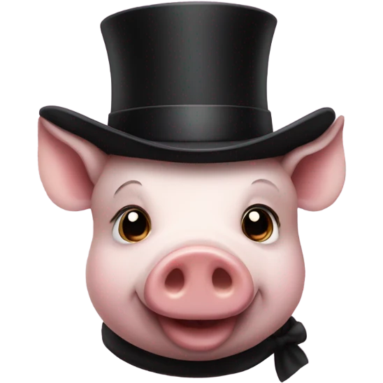 A pig with a top hat emoji