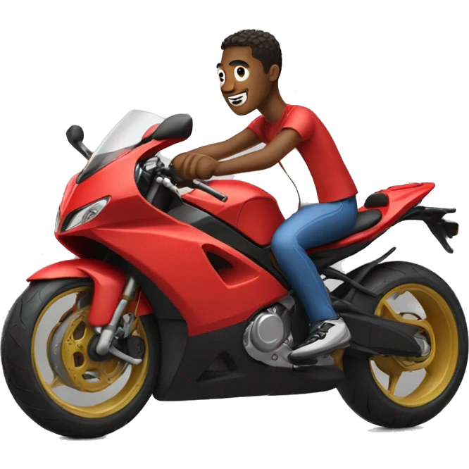 Guy on a red sports bike emoji