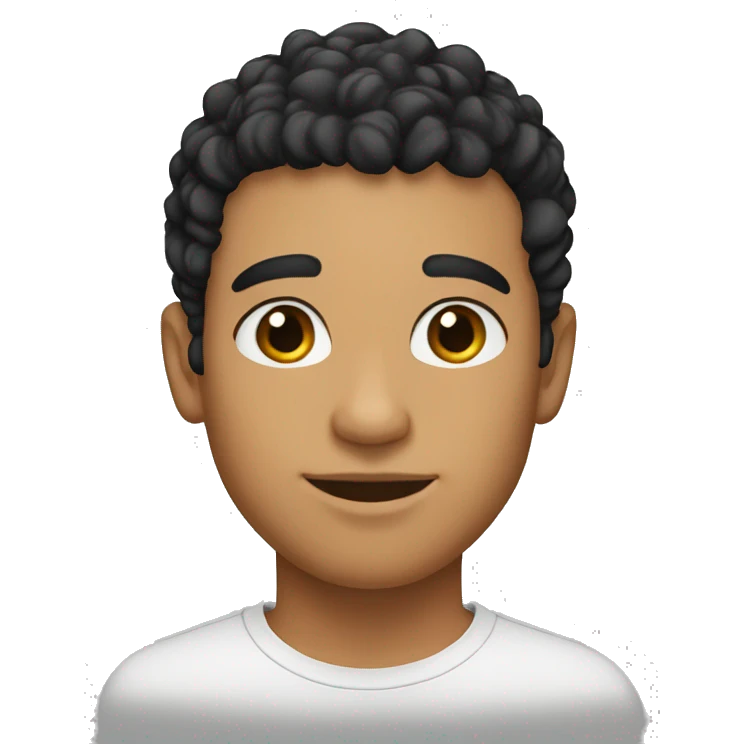 olive skin male short black curly hair emoji
