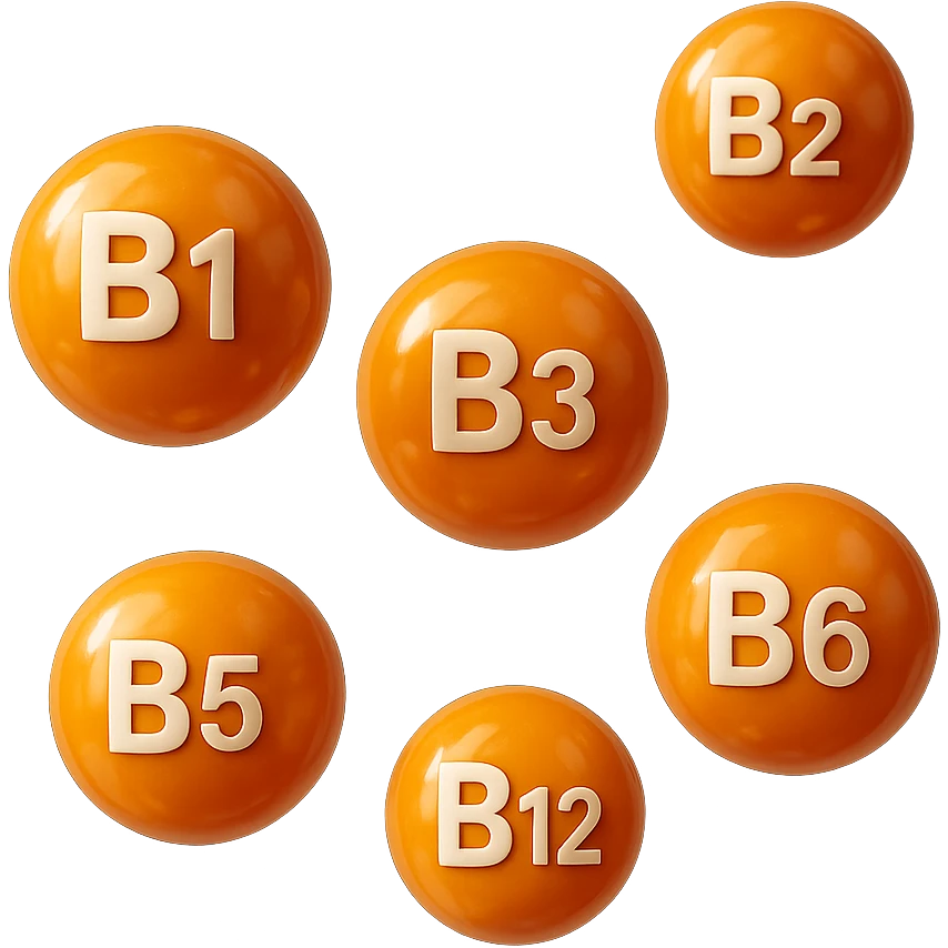 particella di vitamine b1, b2, b3, b5, b6, b12 fluttuano in aria, iperrealistica 4k emoji