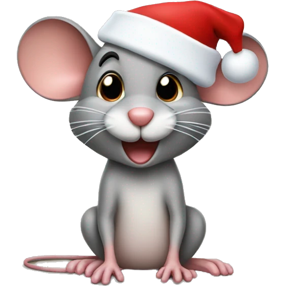 Jerry mouse wearing a Santa hat  emoji