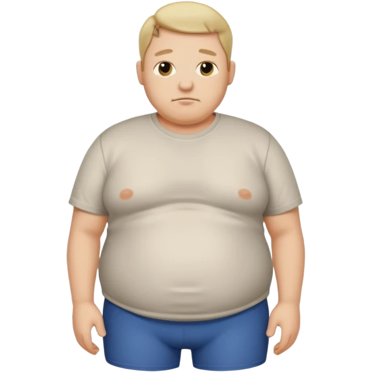 Male has bloated belly in t-shirt emoji