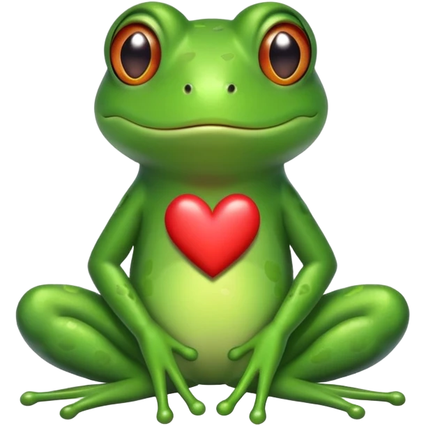 a frog with heart eyes emoji