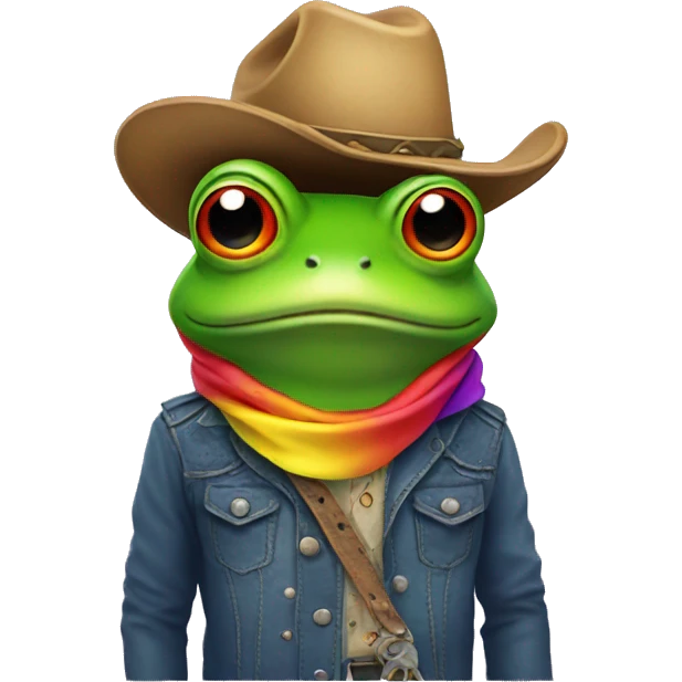 rainbow frog cowboy lgbt emoji