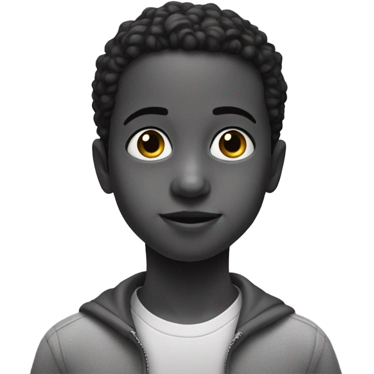 monochrome portrait of a boy emoji