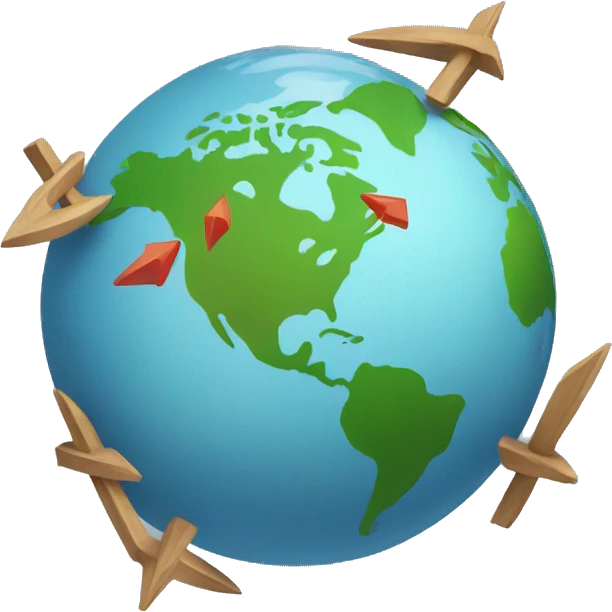 earth with arrows around it emoji