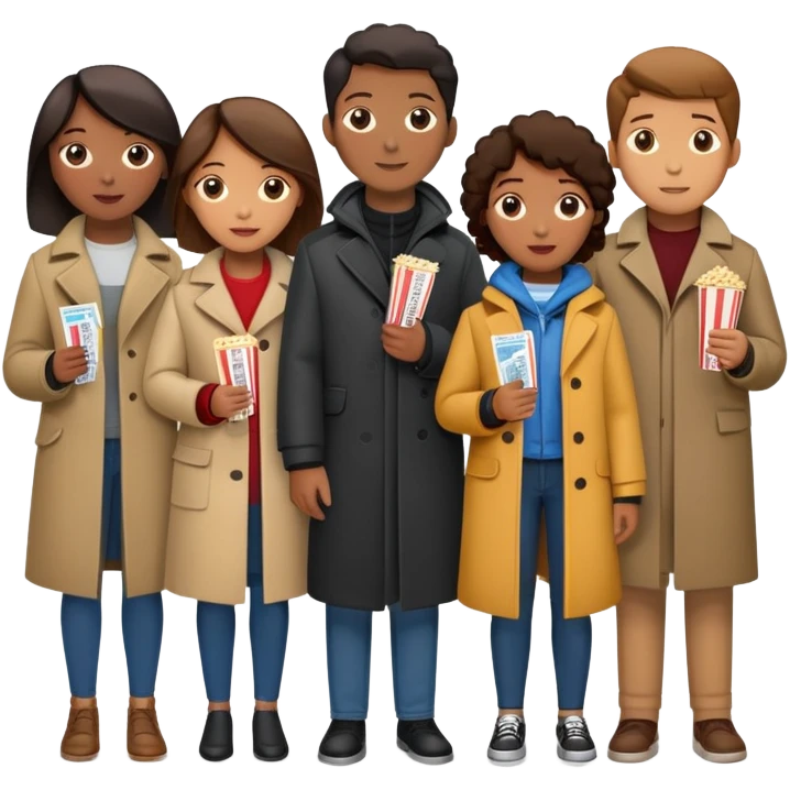 group of people standing in line at a movie theater emoji