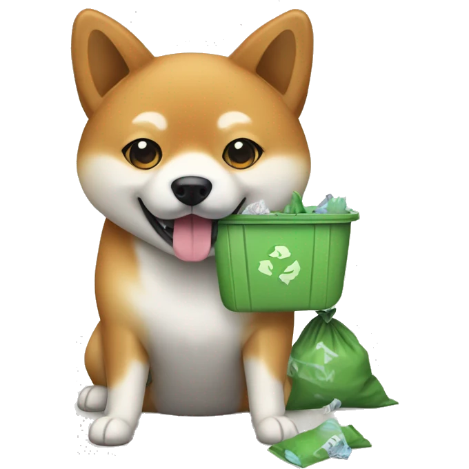 Shiba Inu with garbage  emoji