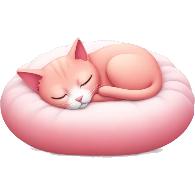 pink cat sleeping emoji
