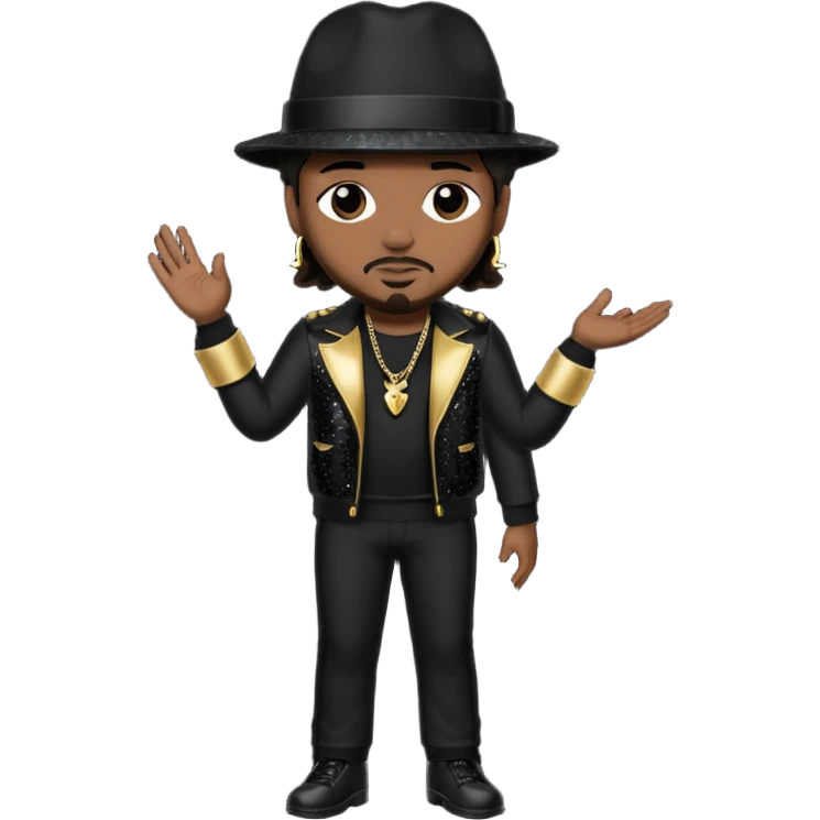 The-Dream, R&B Singer (b.1977) with dark brown hair, black sequin tour outfit  emoji