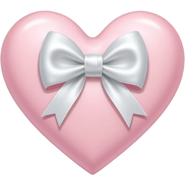 Light pink heart with white ribbon bow emoji