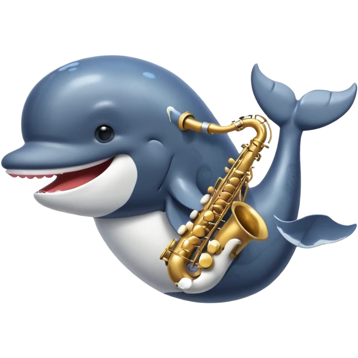 a whale playing saxophone emoji