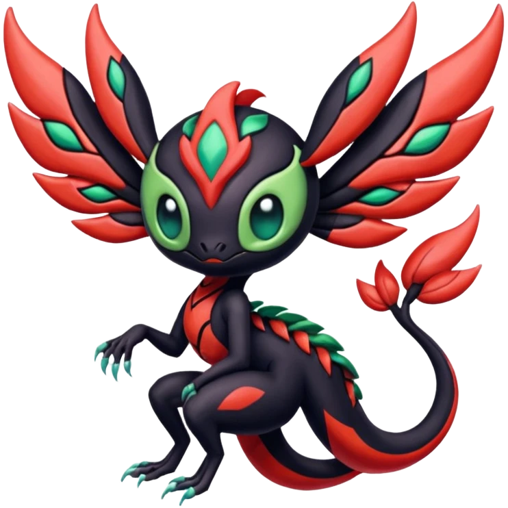 Colorful Exotic Meloetta-Yveltal-Virizion-Venom-Stitch-Fakémon-creature-hybrid emoji