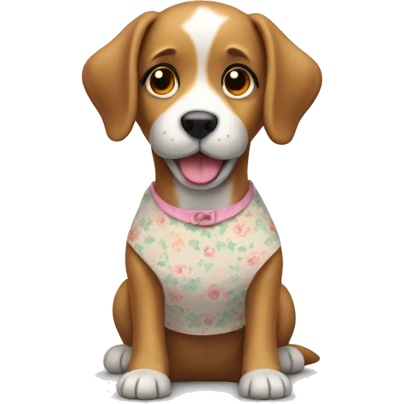 Dog wearing a cute dress emoji