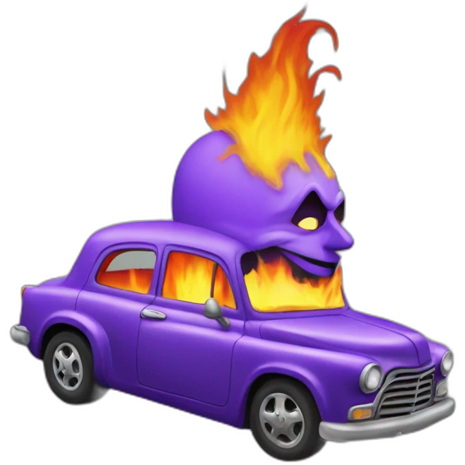 a-burning-car-with-the-joker-on-top emoji