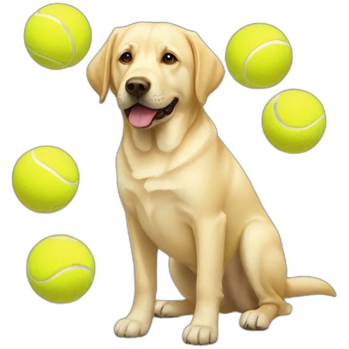 Yellow lab birthday tennis ball emoji
