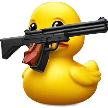 rubber duck with gun emoji