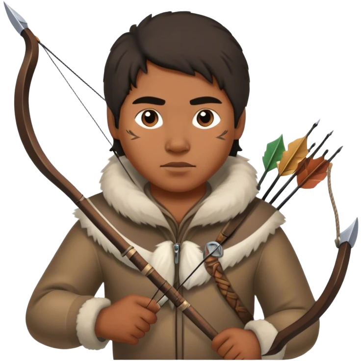 Inuit hunter holding bow and arrow emoji