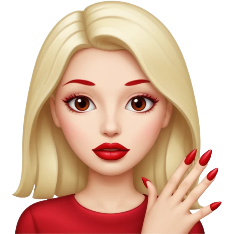 Girly pop with extra Long nails and big lips emoji
