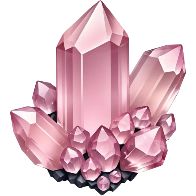 Light pink quartz crystal cluster  emoji