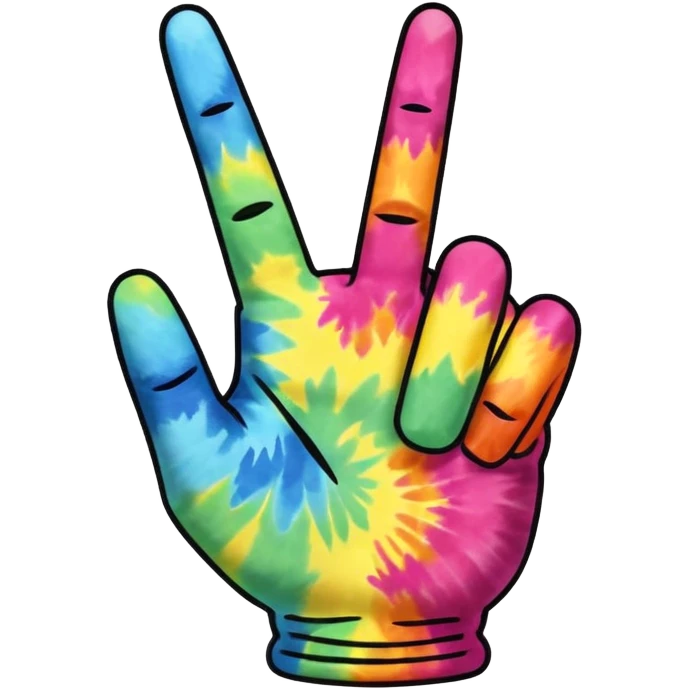 Tie dyed middle finger emoji