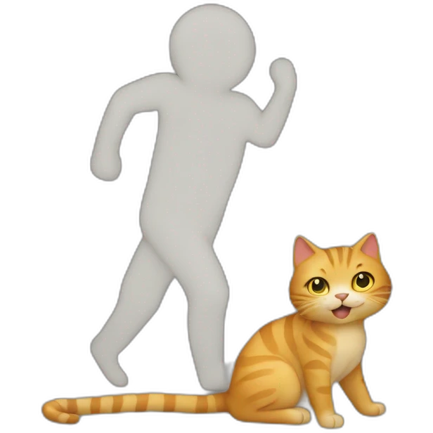 Human turning into cat emoji