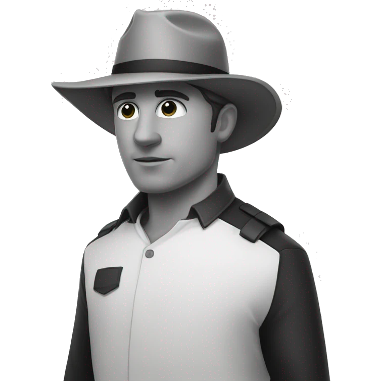 Ladron con vestimenta de pricionero blanco y negro  emoji
