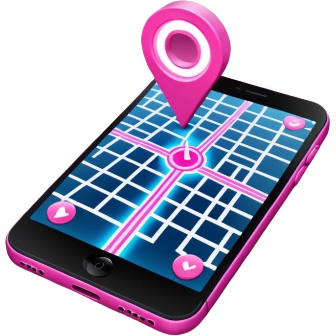 pink gps map lines emoji