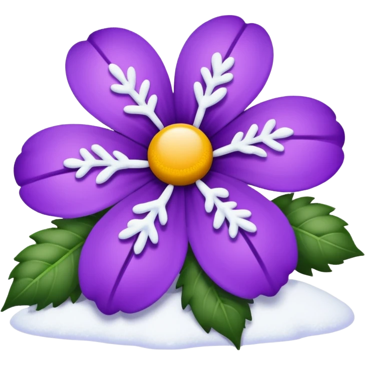 purple flower with snow emoji