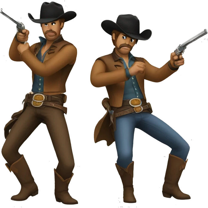 Cowboy duel emoji