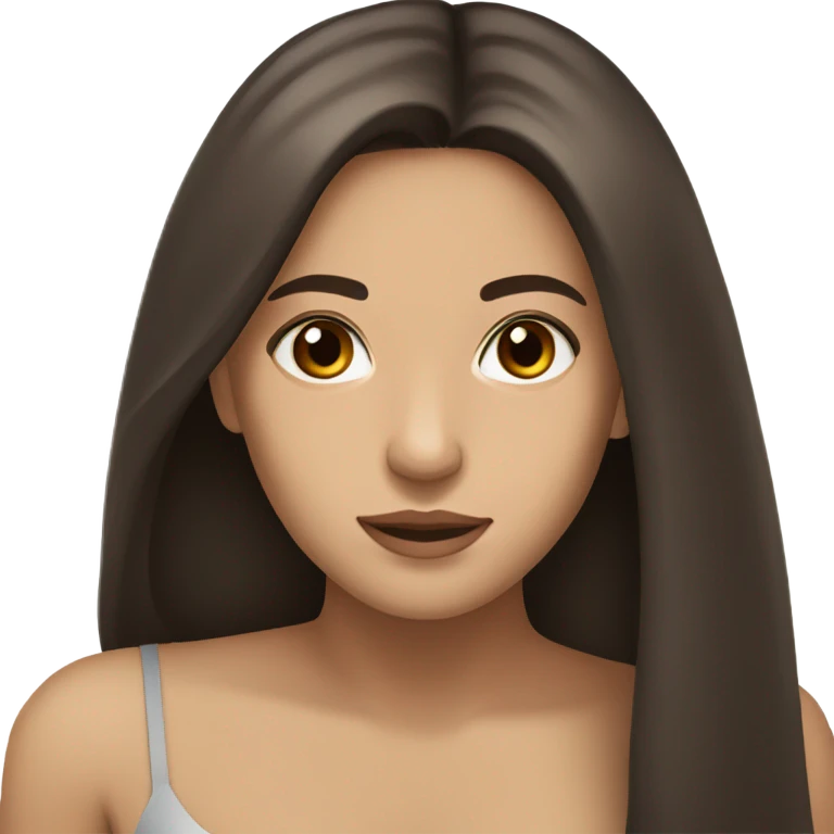 Beautiful Spanish girl brown eyes straight very long dark brown hair  emoji