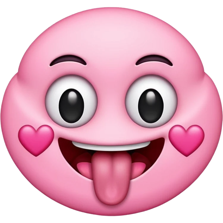 emoji with love eyes and with a tounge  emoji