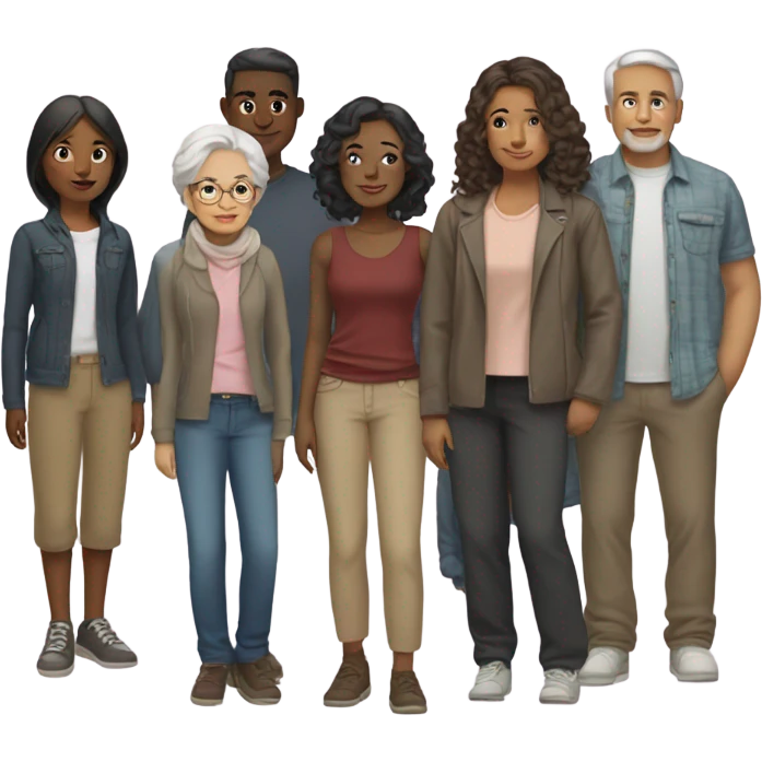 group of people standing emoji