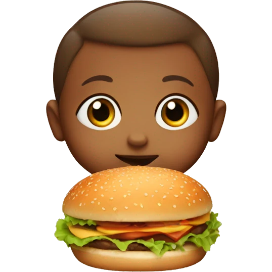 Baby with burger emoji