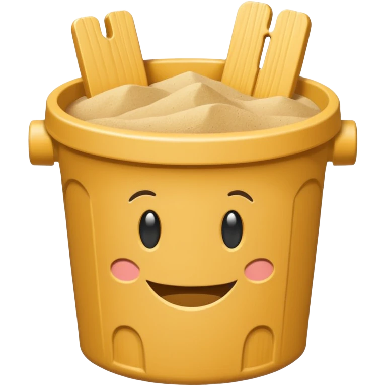 Bucket-shaped sand castle, made with an upside-down pail mold emoji