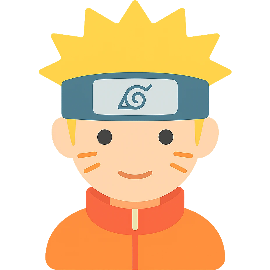 Naruto with vibrant colors emoji
