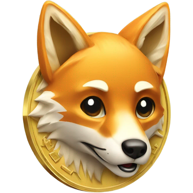 golden coin with a fox emoji