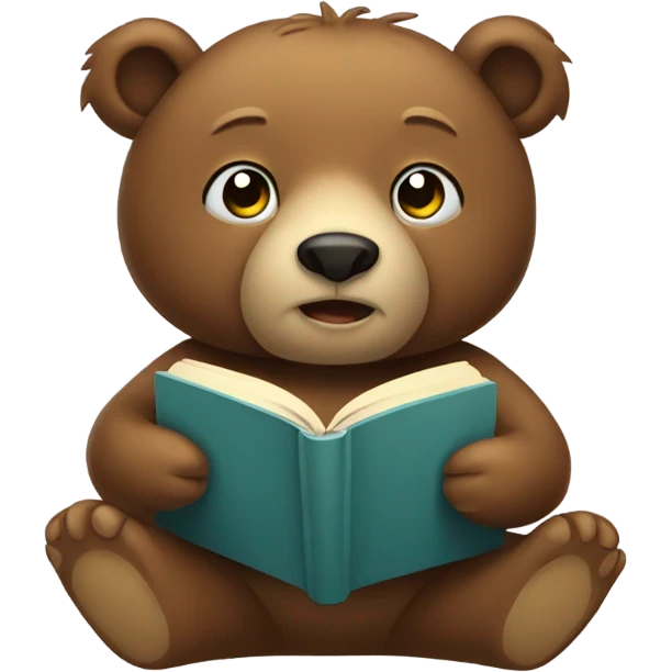 Bear reading a book  emoji