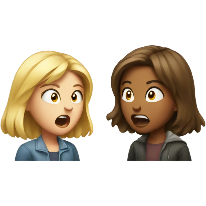 Girl yelling at girl  emoji