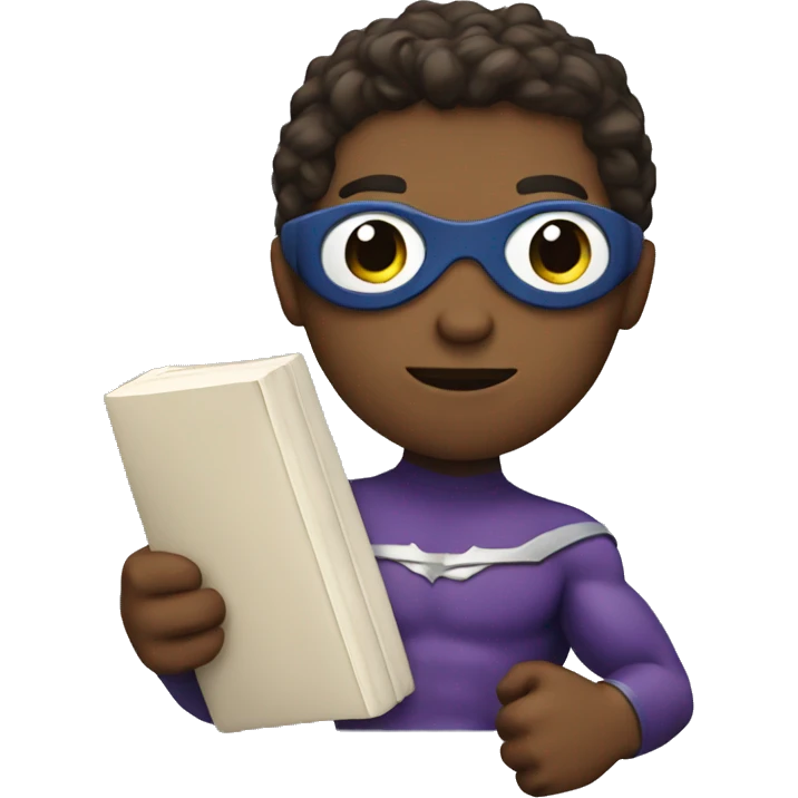 superhero holding a book emoji