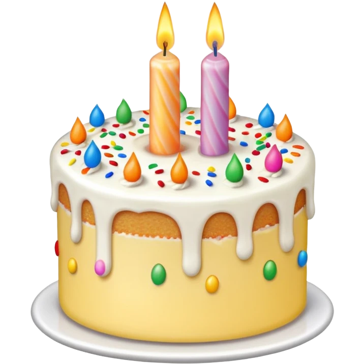 slice of birthday cake with white frosting and a candle emoji