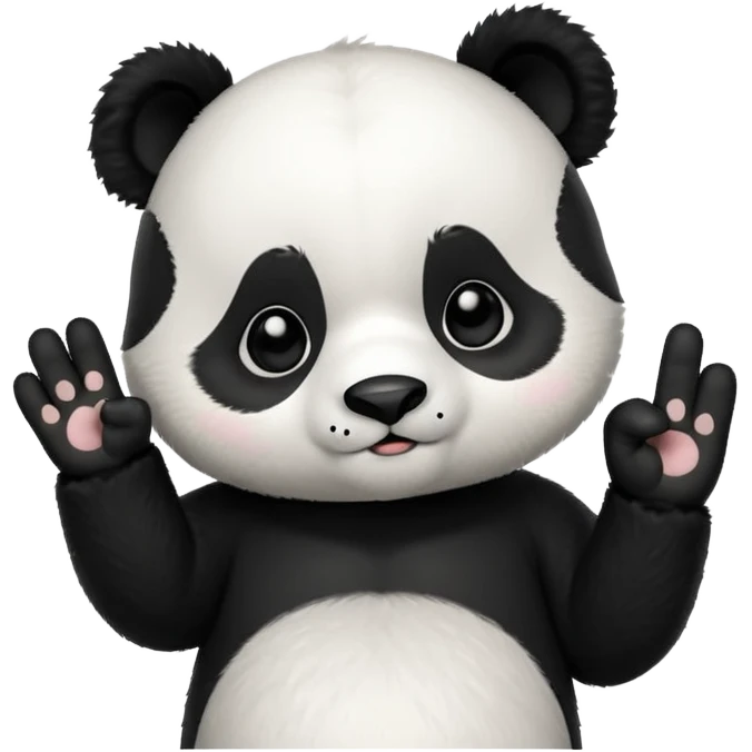 Animated chibi panda saying no with its finger emoji