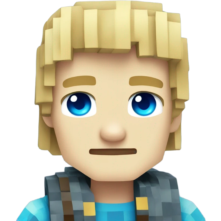 Blond Minecraft boy with blue eyes  emoji