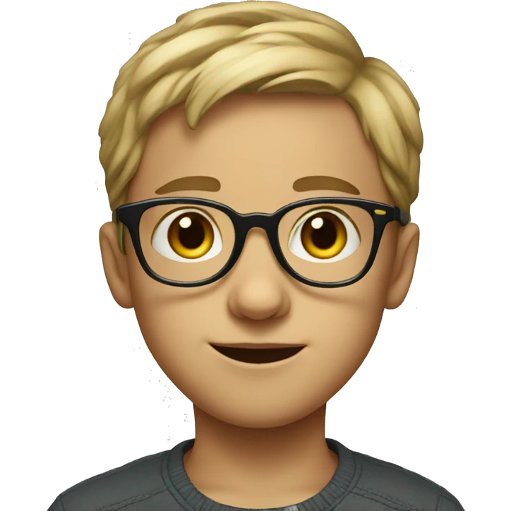portrait of a boy with glasses emoji
