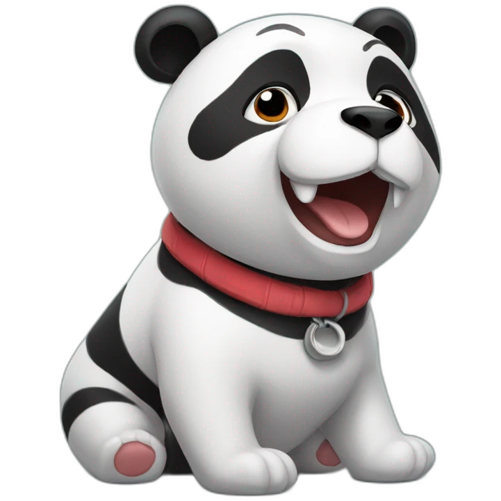 Panda sur un chien emoji