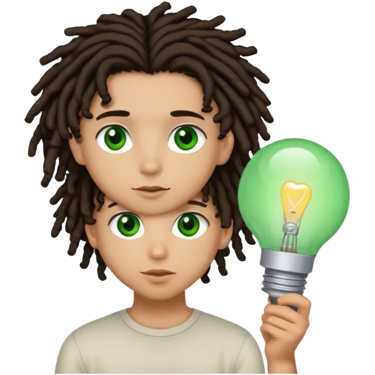 couple holding eachother. the boy is light skinned, short brown dreads, and green eyes.        the girl is light skinned, curly black hair, and brown eyes emoji