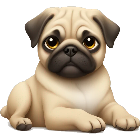 pug puppy taking a nap emoji