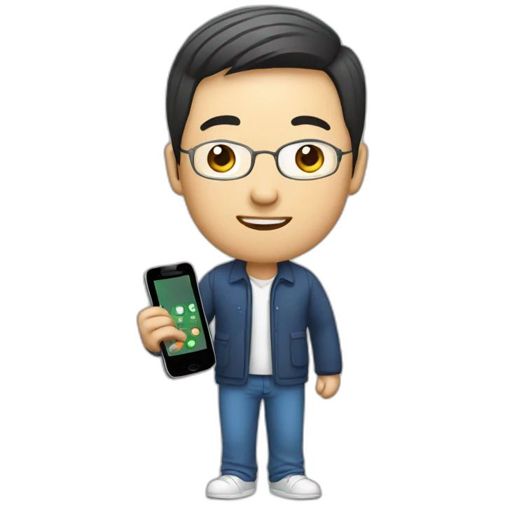 china man with phone emoji